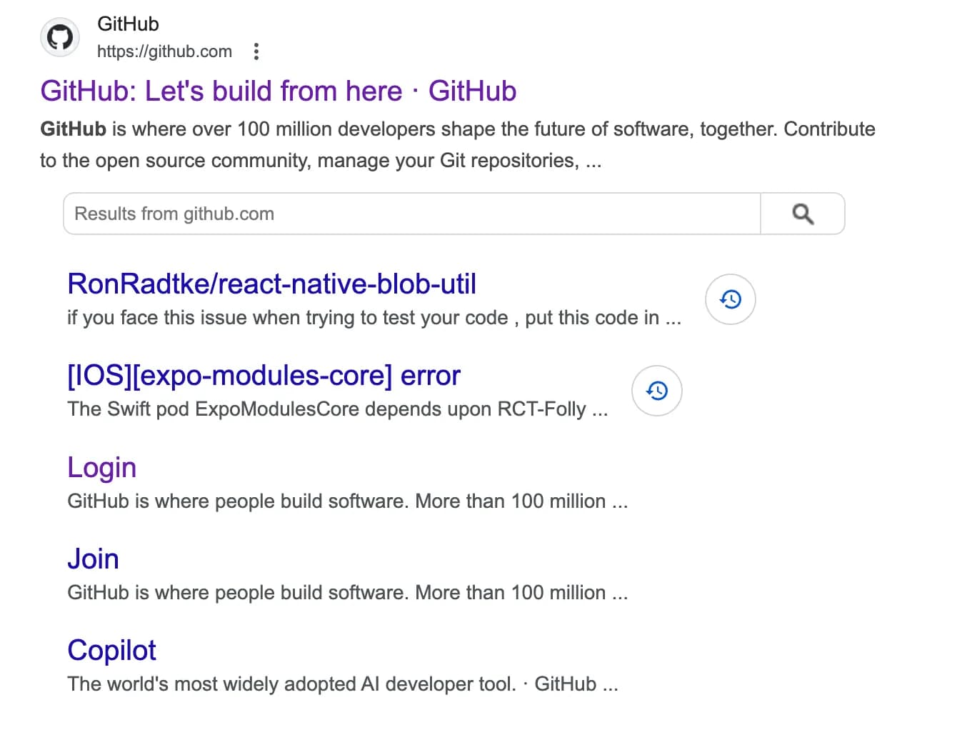 GitHub rich search results with json-ld schema