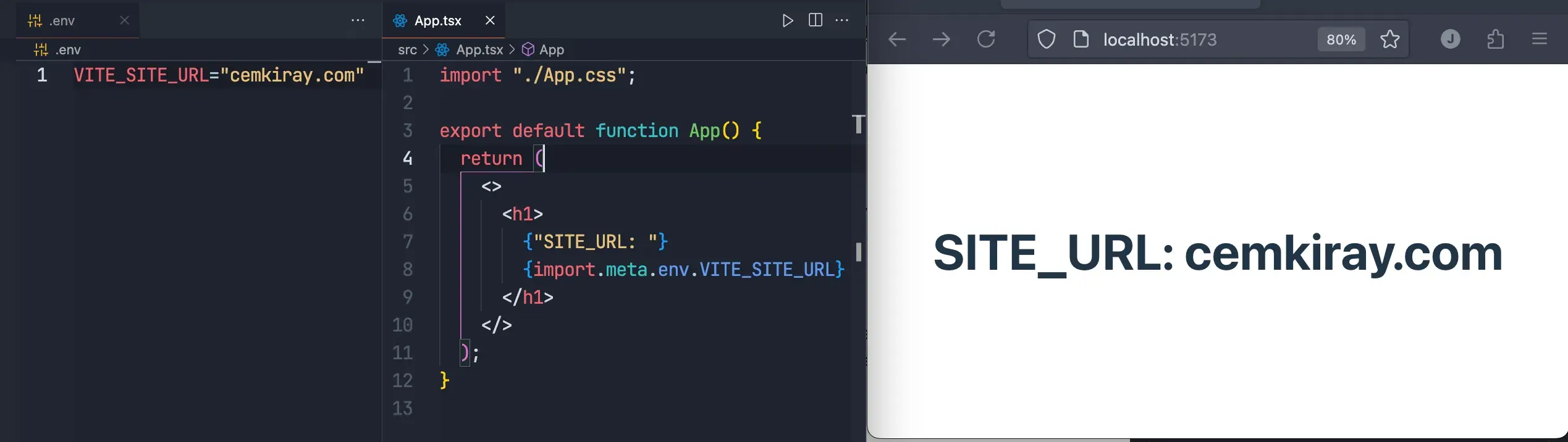 Vite environment variables configuration showing correct usage with import.meta.env and proper .env file setup avoiding undefined values